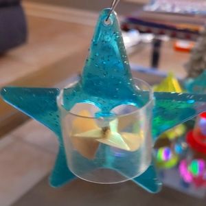 Vintage spinner twinkler star ornament MCM 1950 plastic Kitsch